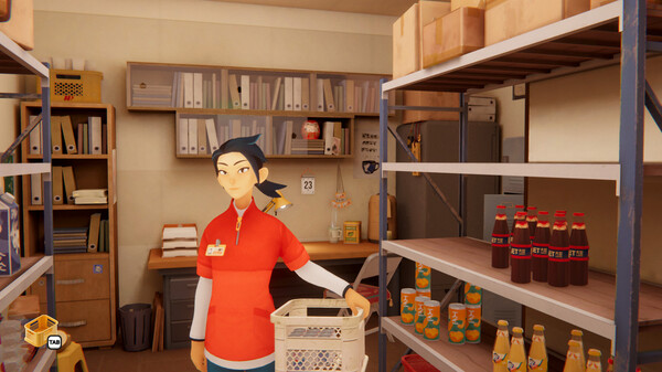 Image of the character in back store